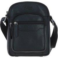 Leather Company 'Sicily' Real Leather Compact Crossbody Bag in Black