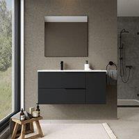 Banyetti Celtic Duo 1000mm Wall Hung Vanity Unit with Door & Basin - Matt Black