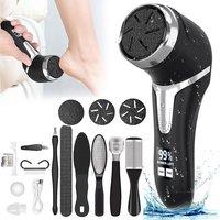 Hinsinc Rechargeable Electric Foot File Waterproof Hard Skin Remover Feet Pedicure Set in Black
