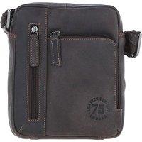 Leather Company 'Madrid' Compact Travel Messenger Bag With Multiple Zip Pockets & Adjustable Strap in Brown