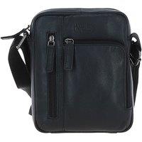 Leather Company 'Madrid' Compact Travel Messenger Bag With Multiple Zip Pockets & Adjustable Strap in Black