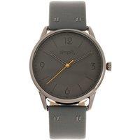 Simplify The 6300 Leather-Band Watch in Charcoal