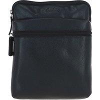 Leather Company 'Berlin' Real Leather Messenger Crossbody Bag in Black