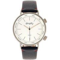 Simplify The 3300 Leather-Band Watch in White