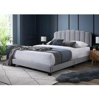 Flintshire Furniture Ltd Hope Plush Grey Fabric Bed Frame | Size: Double