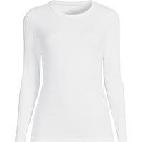 Lands' End Women's Plus Long Sleeve Micro Rib Top in White | Size: 24-26