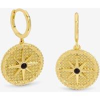 Inicio Women's 14K Gold Plated & Jet Star Charm Earrings - Gift Pouch