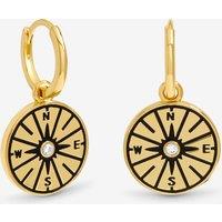 Inicio Women's 14K Gold Plated & Jet Compass Earrings - Gift Pouch