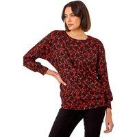 Roman Women's Abstract Print Stretch Tunic Top in Orange | Size: 10