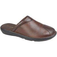 Roamers Men's Leather Clogs in Brown | Size: 8
