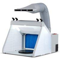 Costway Portable Airbrush Paint Spray Booth Kit w/3 LED Lights & Fan Filter in Grey