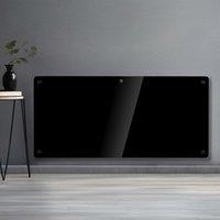 Futura 1500W Electric Panel Heater Black Glass Wall Mounted & Free Standing Timer Thermostat Lot 20 Bathroom Safe