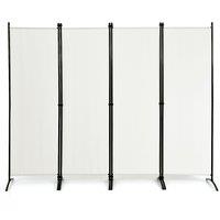 Costway Folding Room Divider 4 Panel Wall Privacy Screen Protector Home Living Room in White