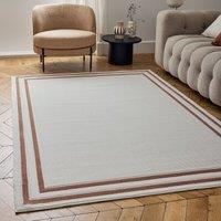 THE RUGS Carmel Bordered Area Rug Runner Soft Pile Living Room Bedroom in Terracotta | Size: 160 cm x 230 cm