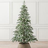 Christow Alpine Fir Artificial Christmas Tree Green Snowy Snow Flocked With Stand 6ft 7ft