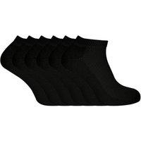 Sock Snob Men's 6 Pairs Bamboo Cotton Running Sport Socks in Black | Size: 11-14