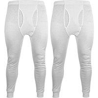 THMO Men's 2 Pack Thermal Long Johns | Winter Base Layer Thermal Underwear in White | Size: 2XL