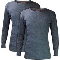 Heat Holders Men's 2 Pack Long Sleeve Thermal Top for Winter in Grey | Size: Large
