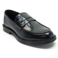 Off the Hook Men's 'Perry' Loafer Smooth Leather Shoes in Black | Size: 12