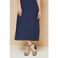 Wallis Women's Damiana Faux Suede Pearl Detail High Block Heel Sandals in Navy | Size: 4