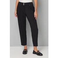 Wallis Women's Petite Black Smart Tapered Leg Trousers | Size: 14