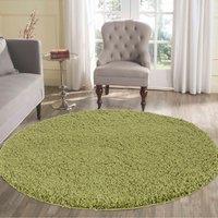 Desire Rugs Modern Elegant Soft Shaggy Rug for Living Rooms - Stylish Area Rugs in Green | Size: 120 cm diameter