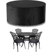 Futura 420D Round 128X71cm Waterproof Garden Furniture Cover, Outdoor Patio Weatherproof Table & Chair Set Shield in Black | Size: 128X71 cm
