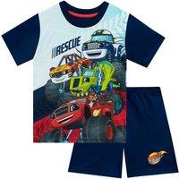 Blaze and the Monster Machines Boy's Short Sleeve Pyjamas in Blue | Size: 5-6 Years