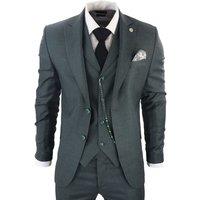 Infinity Leather Men's Classic 3-Piece Plain Green Suit | Size: 52R