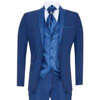 Infinity Leather Men's 4 Piece Tailored Wedding Suit in Blue | Size: 36R