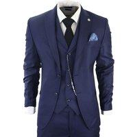 Infinity Leather Men's Classic 3-Piece Plain Suit in Navy | Size: 50R