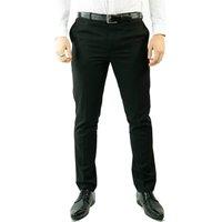 TruClothing Men's Tuxedo Satin Stripe Wedding Trousers in Black | Size: 38R