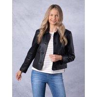 Lakeland Leather Women's 'Kendal' Collared Leather Jacket in Black | Size: 10