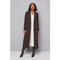 Wallis Women's Double Crepe Trench Coat in Chocolate | Size: 22