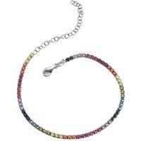Spero London Women's Rainbow Colourful Sterling Silver Tennis Bracelet