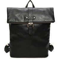 Fontanella Fashion Bravaro Unisex Foldtop Backpack in Black