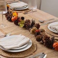 Scottish Everlastings Ltd 160cm Autumnal Pumpkin & Pinecone Garland in Orange