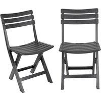 EONLION 2Pc Collapsible Outdoor Folding Garden Chair Camping Patio Pool Lounge Seat in Grey