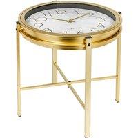 EONLION Gold Metal Analogue Clock Bedside Nightstand Side Coffee Living Room Table