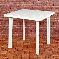 EONLION White Square Garden Plastic Lightweight Table Patio Deck Outdoor Furniture