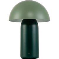 Happy Homewares Modern Rechargeable Mushroom Table Lamp with Touch Dimmer Button in Dark Green | Size: 14 inches