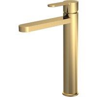 Balterley Pride Round High-Rise Mono Basin Mixer Tap - Brushed Brass in Metallics