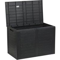 EONLION 170 Litre Compact Plastic Outdoor Balcony Patio Garden Storage Box Chest Crate in Black