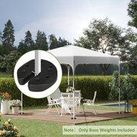 OUTSUNNY 12KG Gazebo Weights Set of 4 with Reinforce Pins for Canopies Marquees Tents in Black