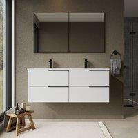Banyetti Celtic 1200mm Wall Hung Bathroom Vanity Unit with Athena Basin - Gloss White