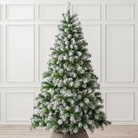 Christow Flocked Artificial Christmas Tree Chamonix Spruce 5ft 6ft 7ft 8ft in Green