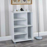 EONLION 6 Section Small Side Unit Wooden Bookcase Storage Furniture Living Room Bedroom in White