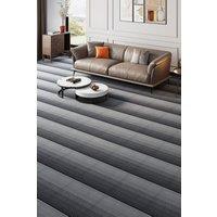 Living and Home 20Pcs 50x50cm Gradient Stripe Carpet Tiles with Asphalt Backing in Grey | Size: 50x50 cm