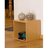 EONLION Beech Wooden Storage 30cm Cube Box Side Table Cupboard Cabinet Stackable Square in Brown