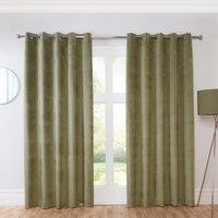 Sundour Casa Eyelet Curtains in Green | Size: 229 cm width x 229 cm drop